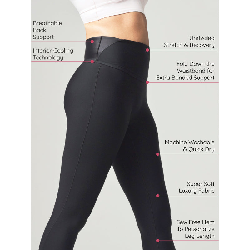 Buy the Womens Black Flat Front High Rise Pull-On Compression Leggings Size  XS